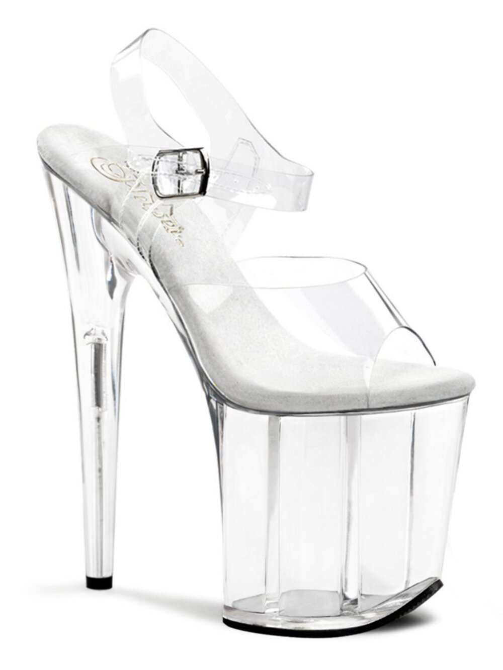 Pleaser Flamingo 808 Clear Platform Heels